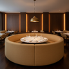 Aire Pebbled - Golden Wheat Breathable Polyurethane Upholstered Banquette | Architectural Fabrics