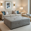 Aarden - Stone Gray Silicone Hybrid Upholstered Ottoman | Architectural Fabrics