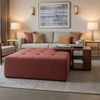 Necker Island - Carmine Upholstered Ottoman | Architectural Fabrics