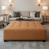 Fine Textured Weave Copper Penny Upholstered Ottoman | Architectural Fabrics
