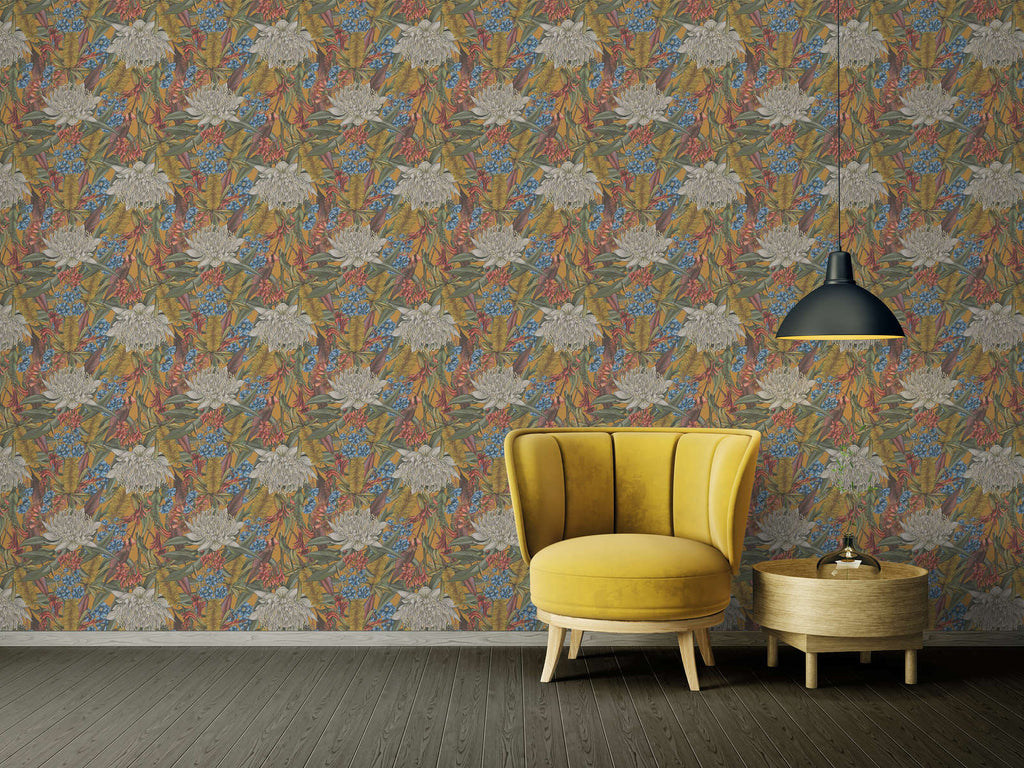 Drawn Into Nature Yellow Wallcovering | AS Creation