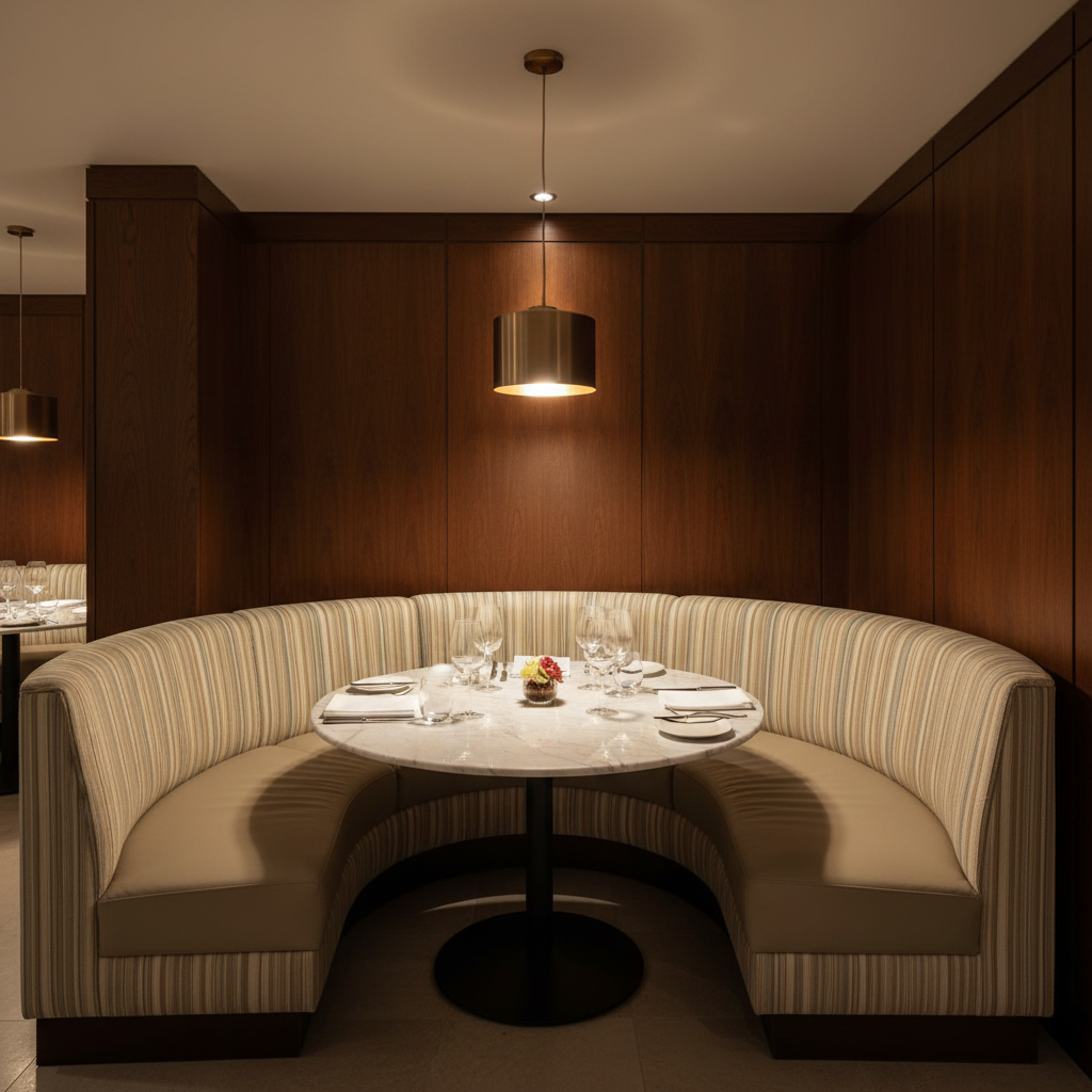 Vista Point - Flax Upholstered Banquette | Architectural Fabrics