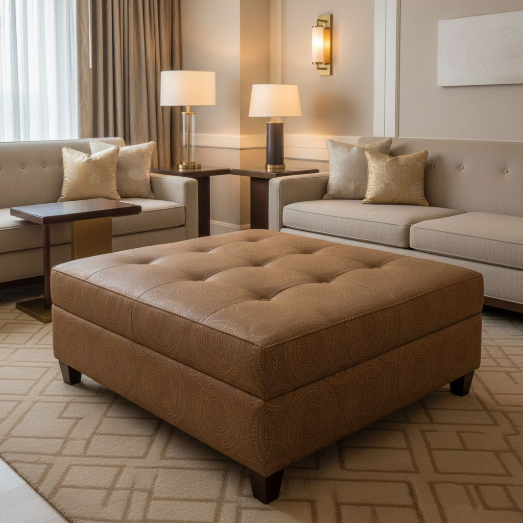 Virgin Gorda - Canyon Upholstered Ottoman | Architectural Fabrics