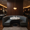 Fine Grain Texture Deep Charcoal Upholstered Banquette | Architectural Fabrics