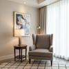 Fine Pebble Texture Taupe Stone Upholstered Chair | Architectural Fabrics