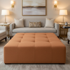 Soper Hole - Apricot Upholstered Ottoman | Architectural Fabrics