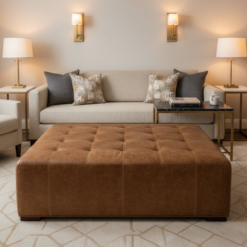 Bastia - Bastia Performance Polyurethane Upholstered Ottoman | Architectural Fabrics