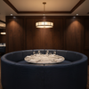 Embossed Reptile Scale Deep Indigo Upholstered Banquette | Architectural Fabrics