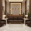 Fine Pebble Grain Dark Chocolate Upholstered Sofa | Architectural Fabrics