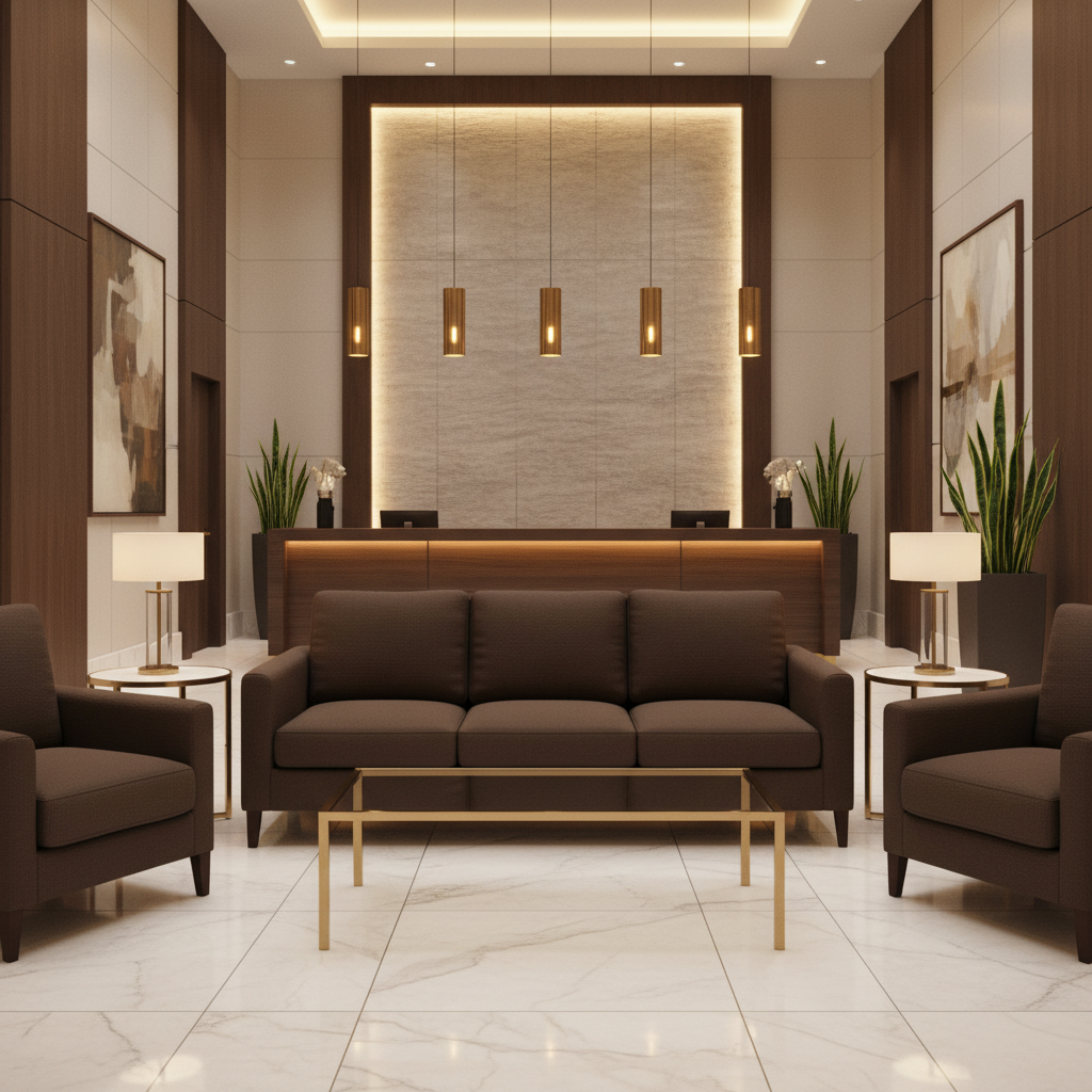Fine Pebble Grain Dark Chocolate Upholstered Sofa | Architectural Fabrics