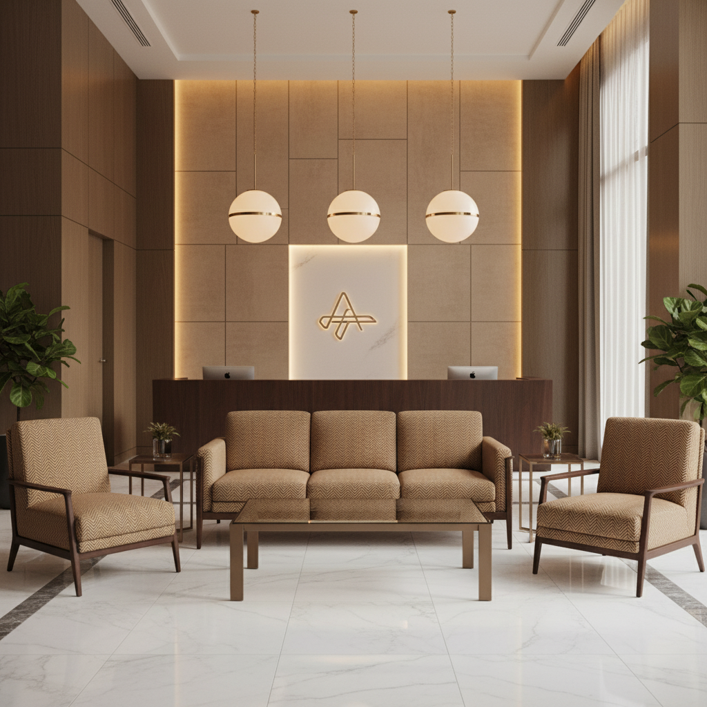 Acoustic - Bronze Chevron Performance Vinyl Upholstered Sofa | Architectural Fabrics