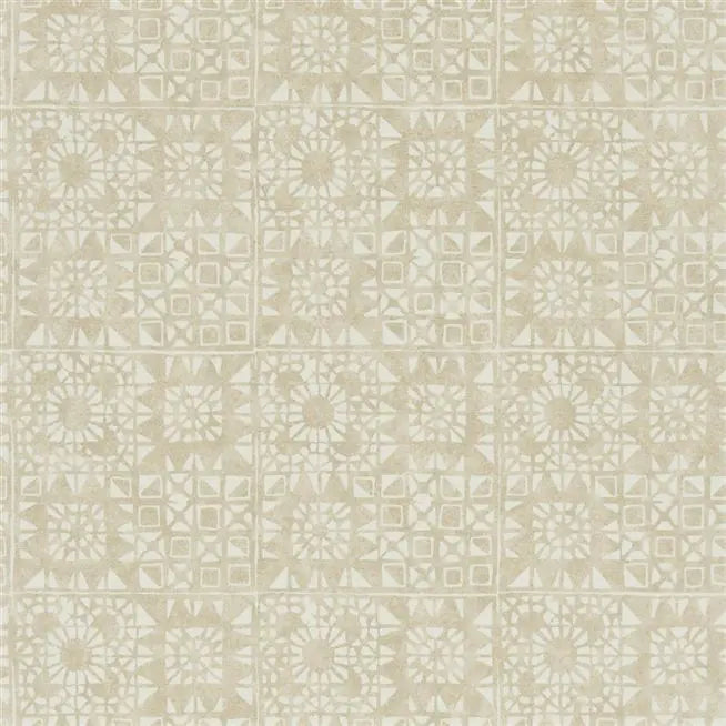 Melusine Block Printed 02 Champagne Wallpaper | Designers Guild Europe