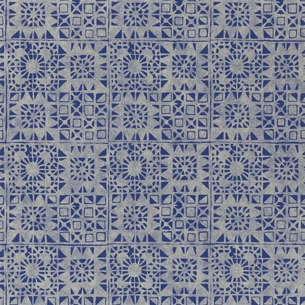 Melusine Block Printed 09 Cobalt Wallpaper | Designers Guild Europe