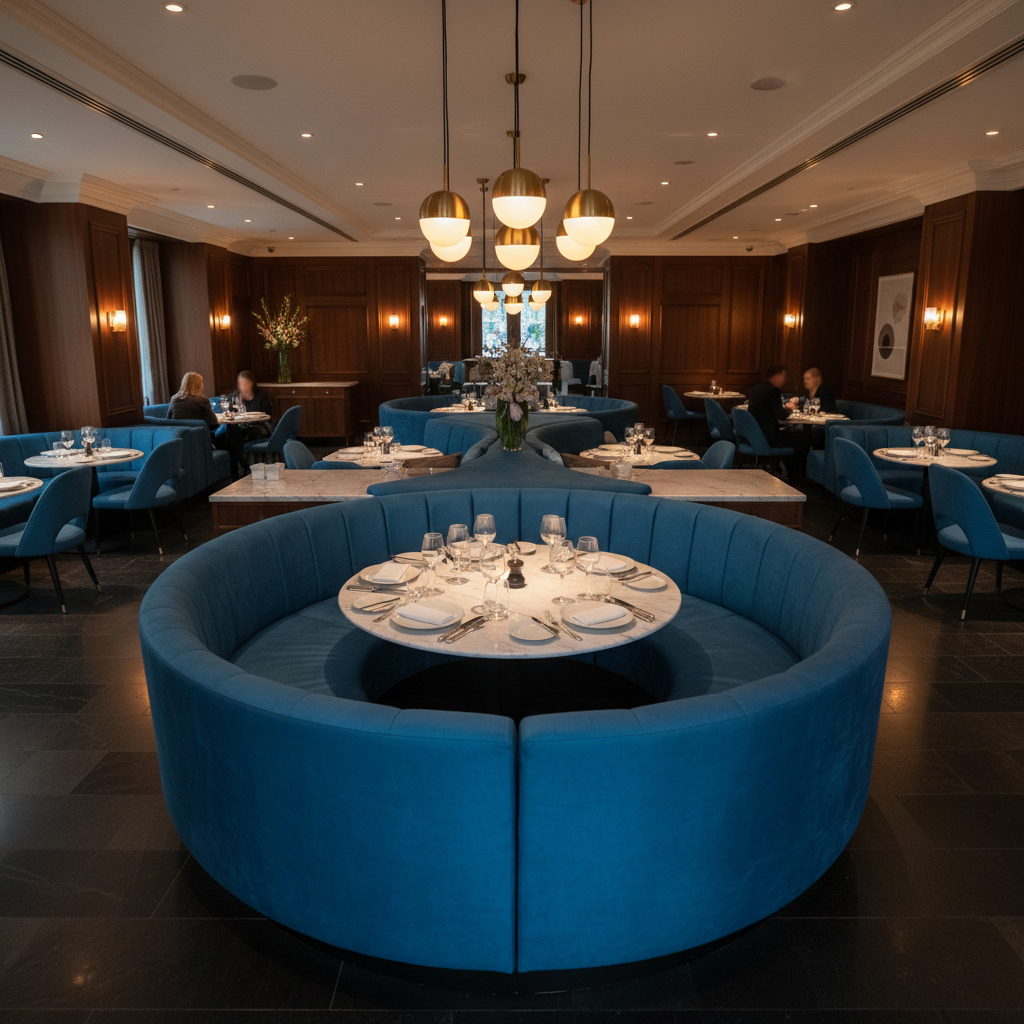 Ultrasuede  Cerulean  Blue Upholstered Banquette | Ultrasuede Upholstery