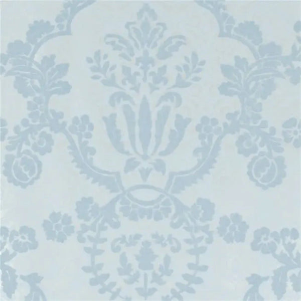 Portia Flocak Damask 05 Delft Wallpaper | Designers Guild Europe