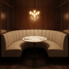 Algiers - Taupe Performance Vinyl Upholstered Banquette | Architectural Fabrics
