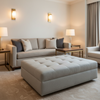 Nassau Gold - Silver Upholstered Ottoman | Architectural Fabrics