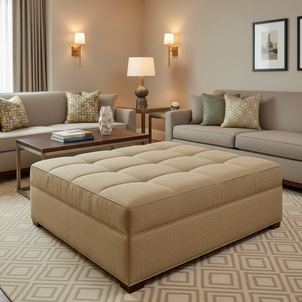 Astor - Astor Contract Woven Upholstered Ottoman | Architectural Fabrics