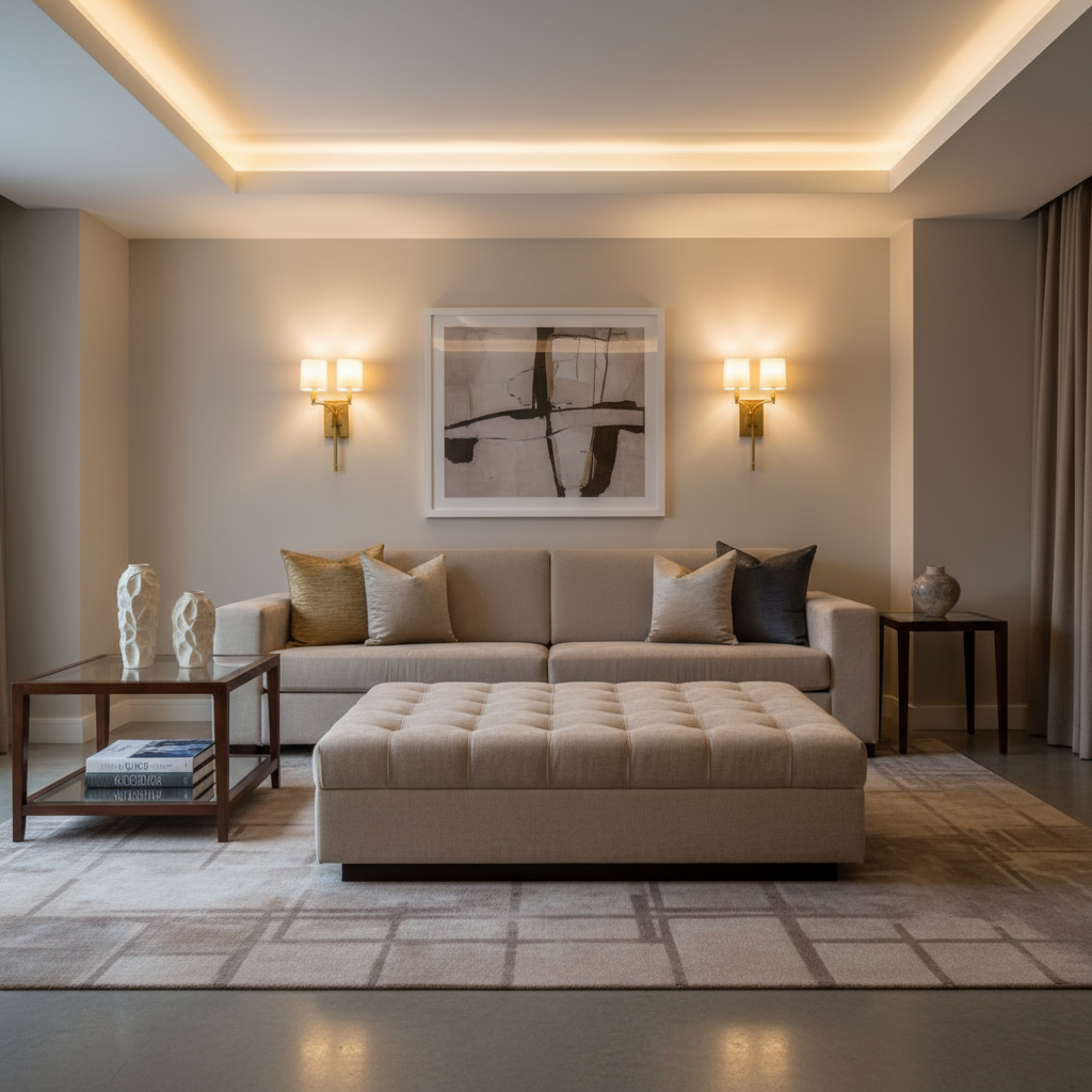 Abingdon Linen Upholstered Ottoman | Architectural Fabrics