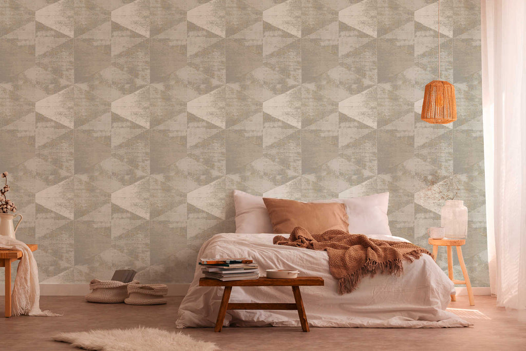 Geo Effect Beige Wallcovering | AS Creation