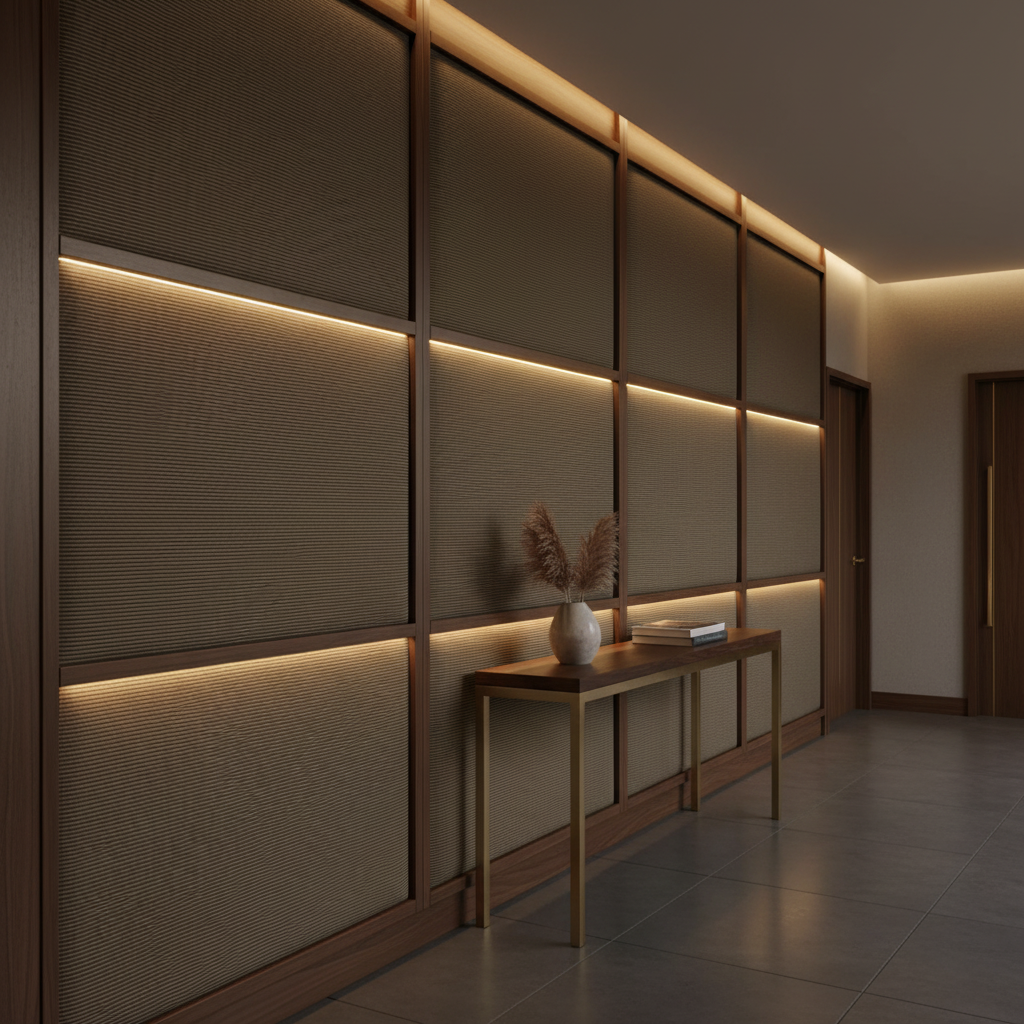 Storm Bay - Slate Upholstered Wall Panel | Architectural Fabrics