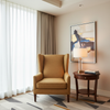 Subtle Woven Texture Golden Bronze Upholstered Chair | Architectural Fabrics