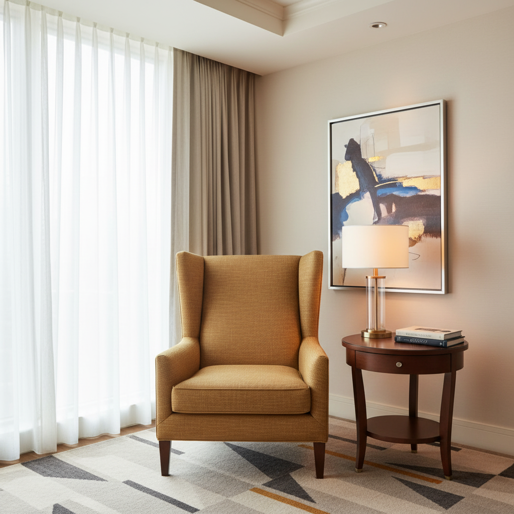 Subtle Woven Texture Golden Bronze Upholstered Chair | Architectural Fabrics