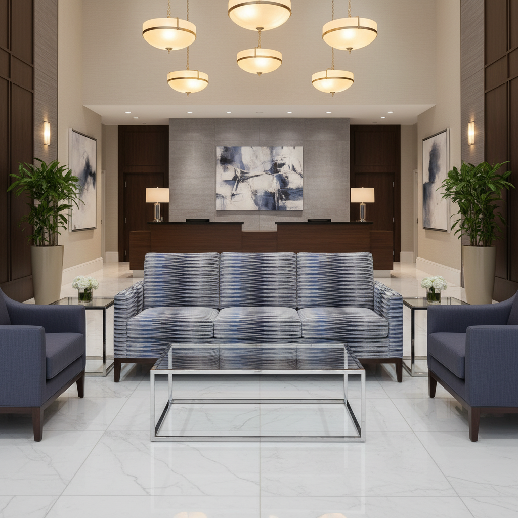 Apache - Indigo Dusk Silicone Hybrid Upholstered Sofa | Architectural Fabrics