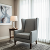 Woven Chevron Texture Slate Gray Upholstered Chair | Architectural Fabrics