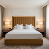 Smooth Solid Color Golden Brown Upholstered Headboard | Architectural Fabrics