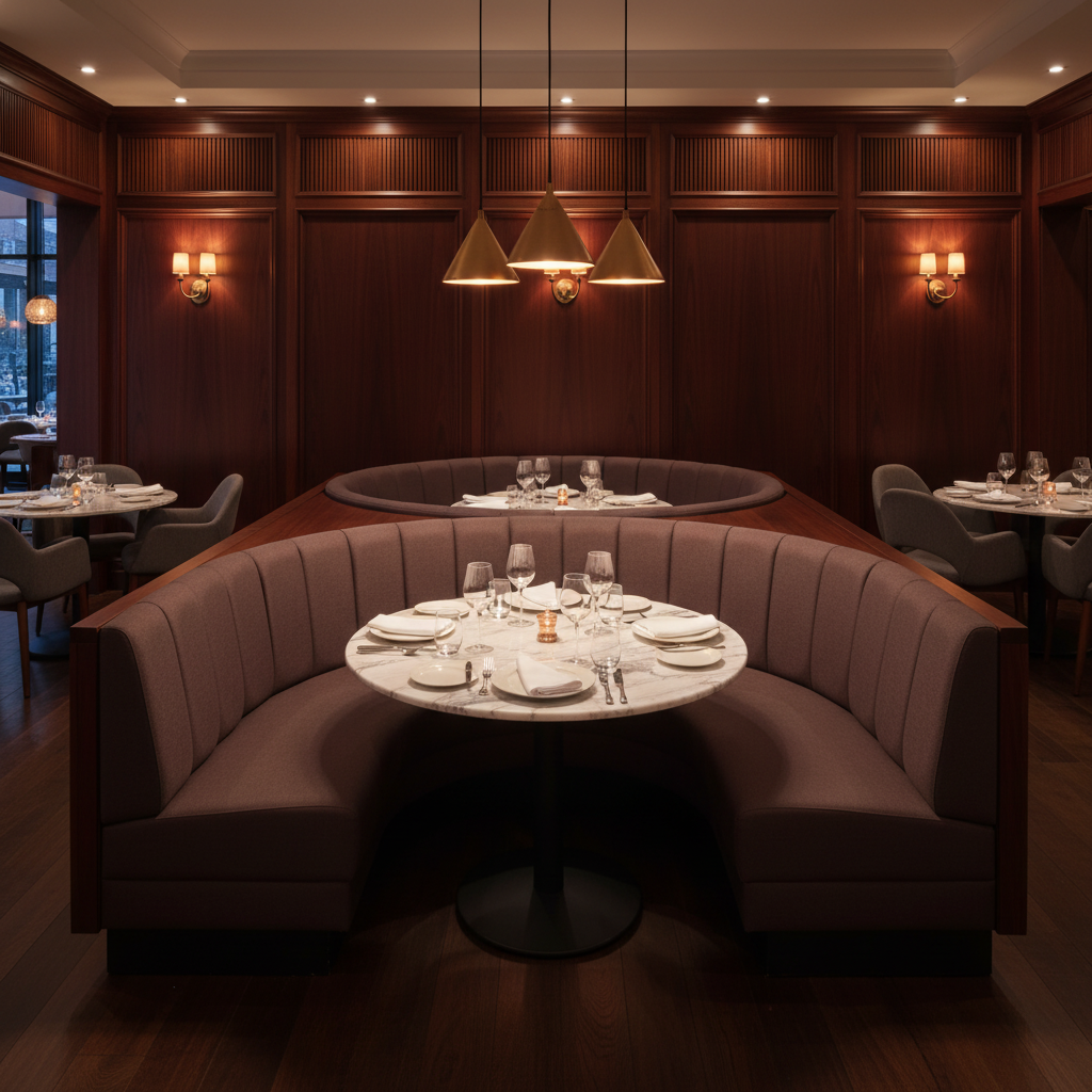 Peter Island - Aubergiine Upholstered Banquette | Architectural Fabrics