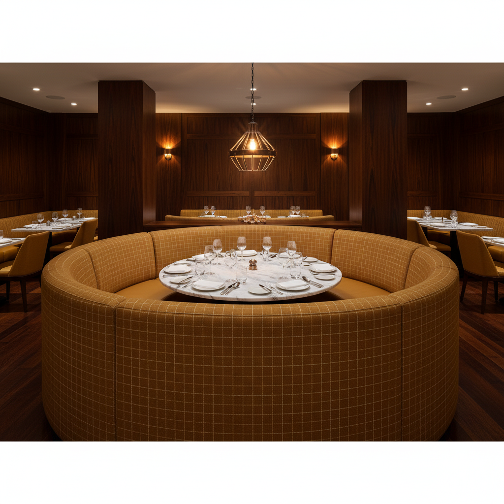 West End - Ginger Upholstered Banquette | Architectural Fabrics