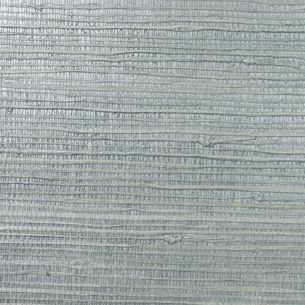 Nantucket Grasscloth Blue Smoke & Metallic Silver Wallcovering | Phillipe Romano