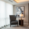 Fine Pebble Grain Charcoal Shadow Upholstered Chair | Architectural Fabrics