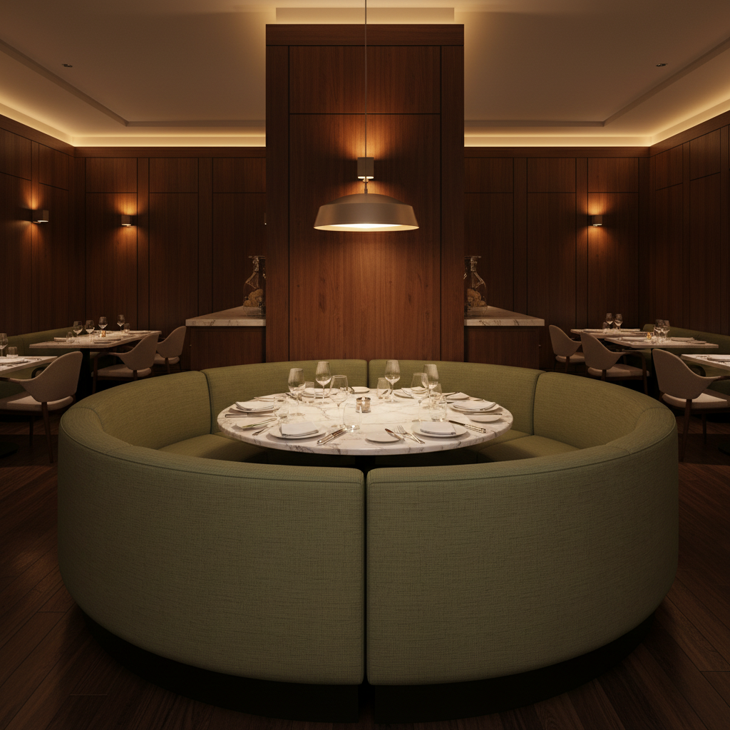 Linen Island - Shamrock Upholstered Banquette | Architectural Fabrics