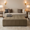 Vieques - Khaki Upholstered Ottoman | Architectural Fabrics
