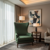 Subtle Velvet Texture Deep Forest Upholstered Chair | Architectural Fabrics
