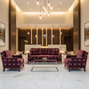 Diamond Velvet Texture Plum Wine Upholstered Sofa | Architectural Fabrics