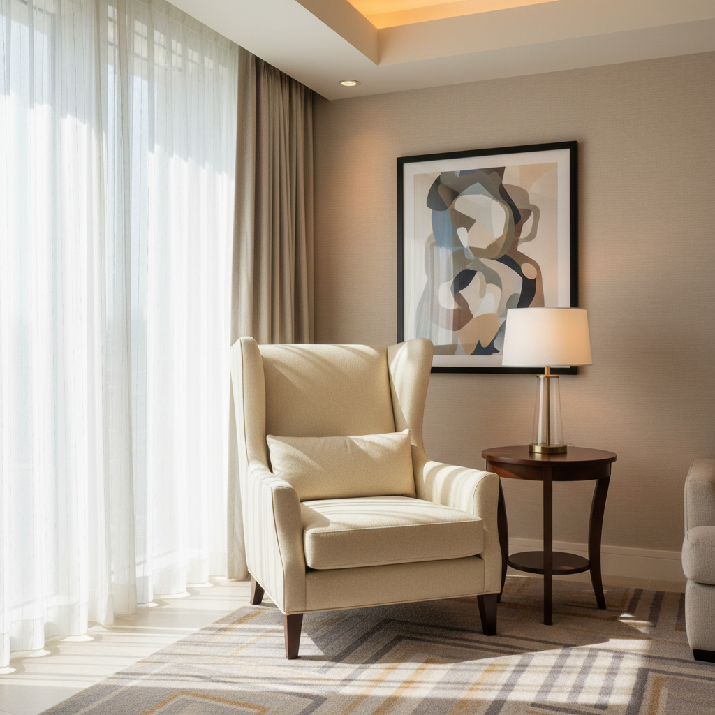 Smooth Pebble Grain Creamy Ivory Upholstered Chair | Architectural Fabrics
