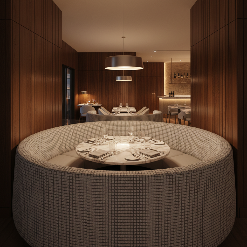 Soufriere - Pumice Upholstered Banquette | Architectural Fabrics
