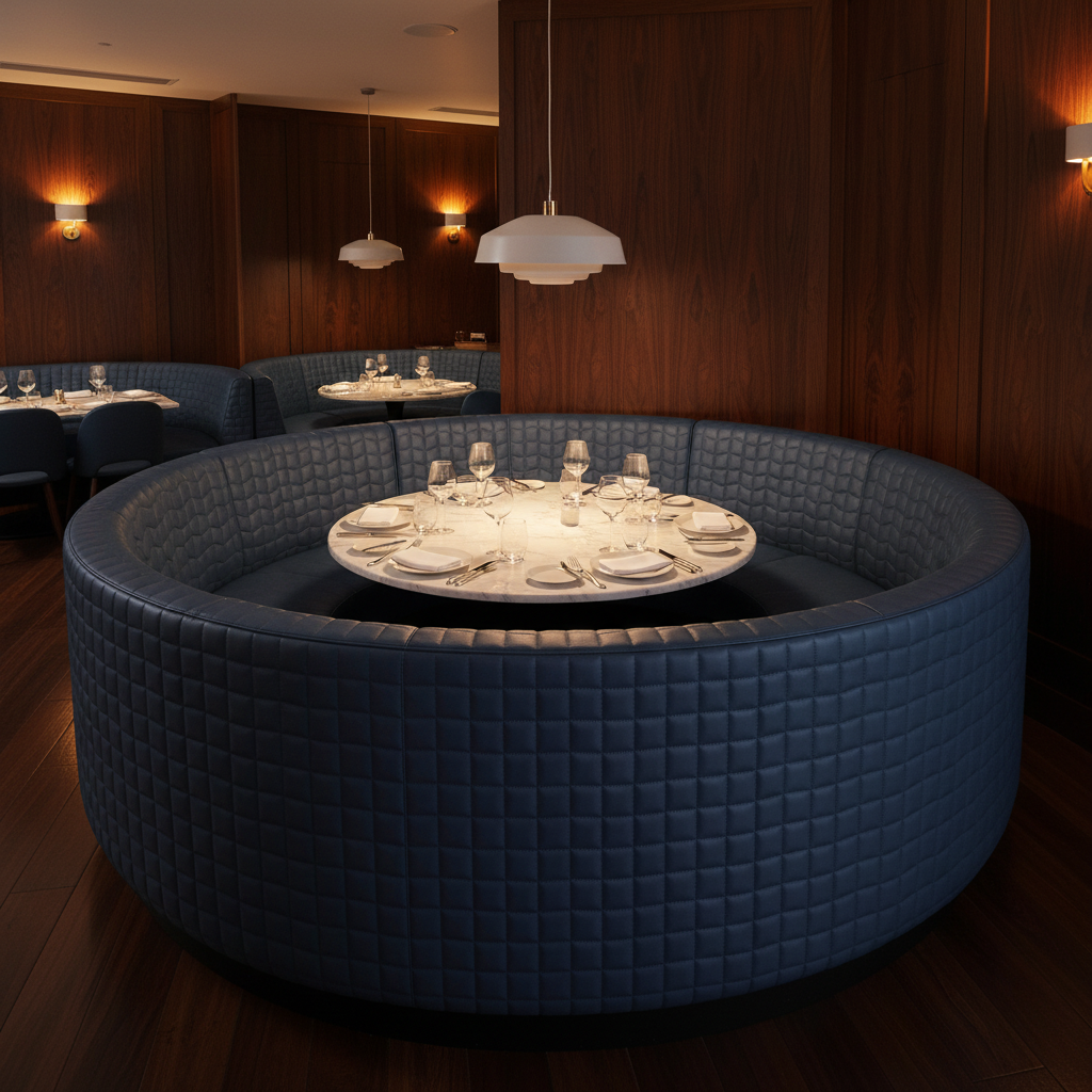 Waterfall Bay - Sapphire Upholstered Banquette | Architectural Fabrics