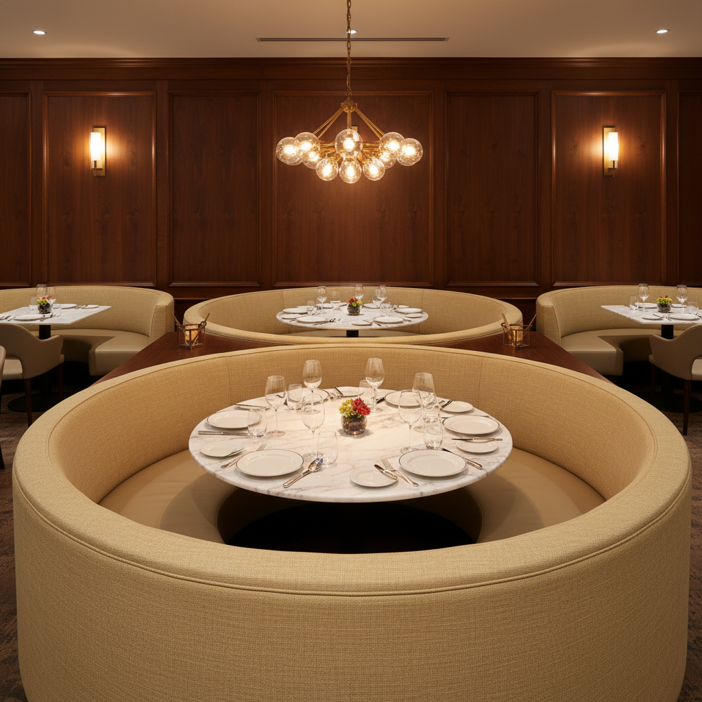 Subtle Textured Surface Golden Sand Upholstered Banquette | Architectural Fabrics