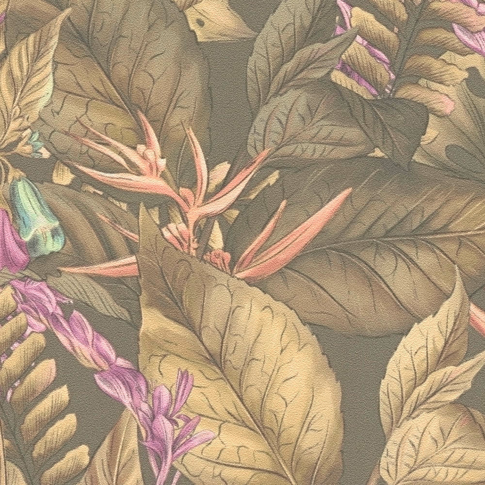 Drawn Into Nature Olive Green Wallcovering | AS Creation