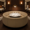 Woven Chevron Pattern Neutral Beige Upholstered Banquette | Architectural Fabrics
