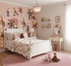 The Original Yeeha 1950's Cowboy -Blush Pink Mid-Century Modern | Architectural Wallcoverings - Girls Bedroom Room Setting