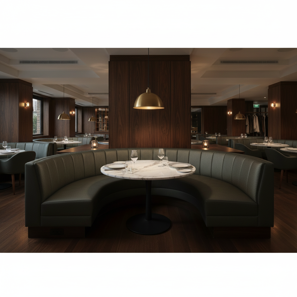 Vieques - Greystone Upholstered Banquette | Architectural Fabrics