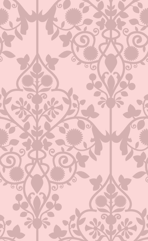 Diane's Digital Damask - Pink Scalable - Shown : 12Hx19V Repeat