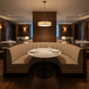 Smooth Matte Texture Soft Sand Upholstered Banquette | Architectural Fabrics