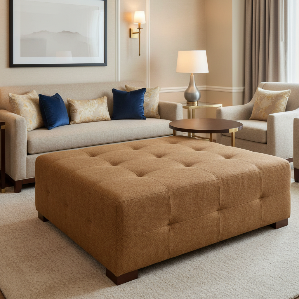 Vintage Harbor - Tobacco Upholstered Ottoman | Architectural Fabrics