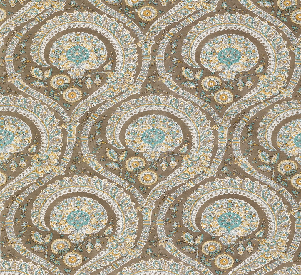 DWCY-900248 Nina Campbell Fabric Taupe Brown designer-wallcoverings-los-angeles